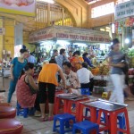 auf dem Benh Thanh Markt kurz ausruhen